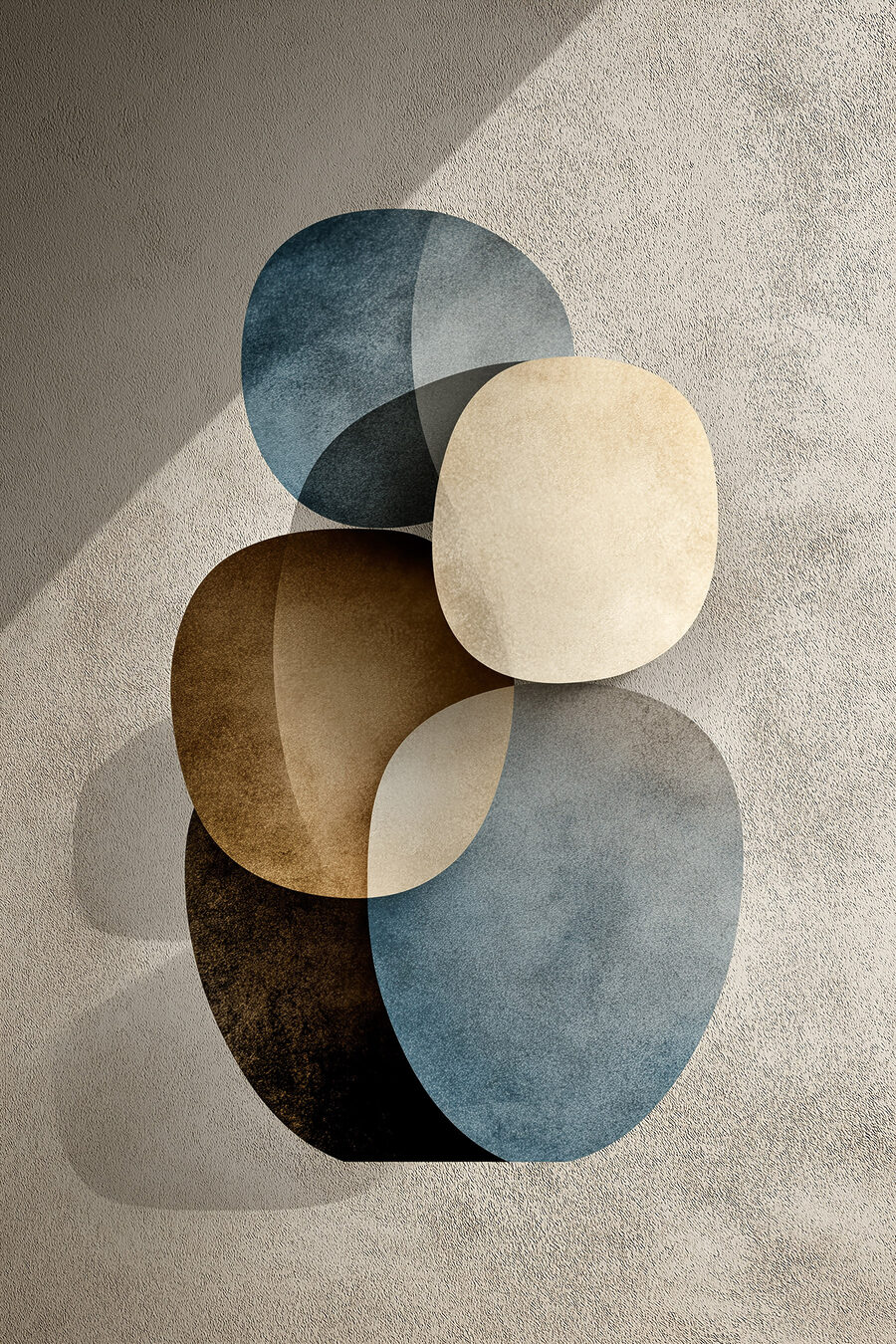Rondeurs bleues et brunes — motif complet