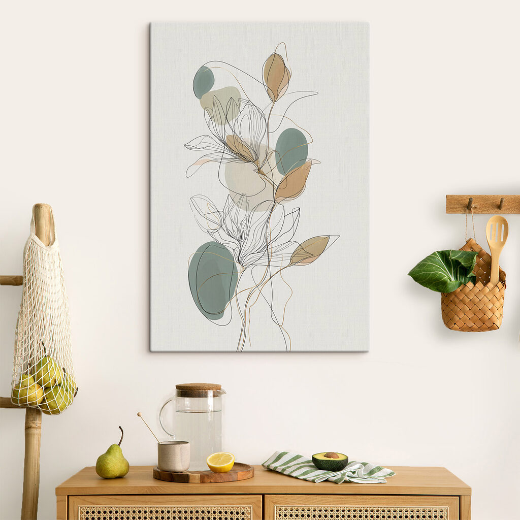 Feuillage doux au trait dans un intérieur