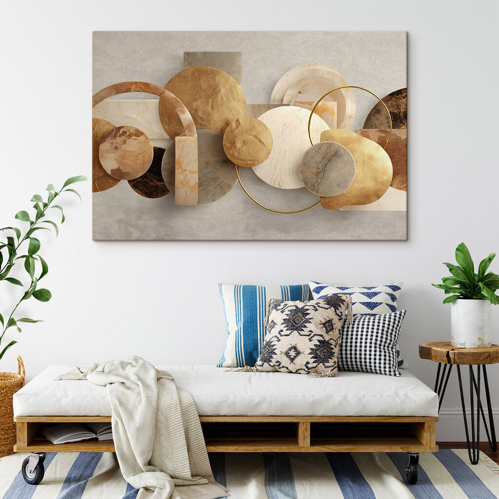 Cercles dorés et rectangles — intérieur 2