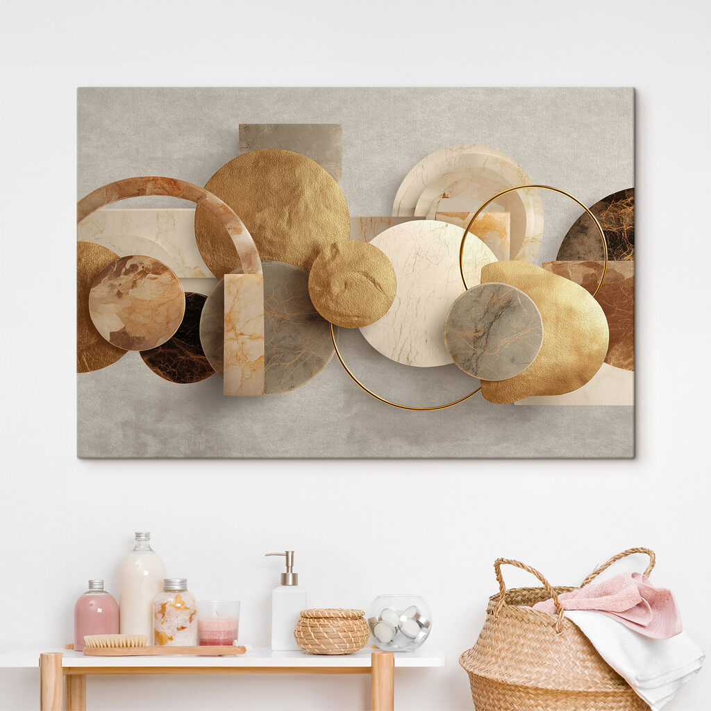 Cercles dorés et rectangles — intérieur 1