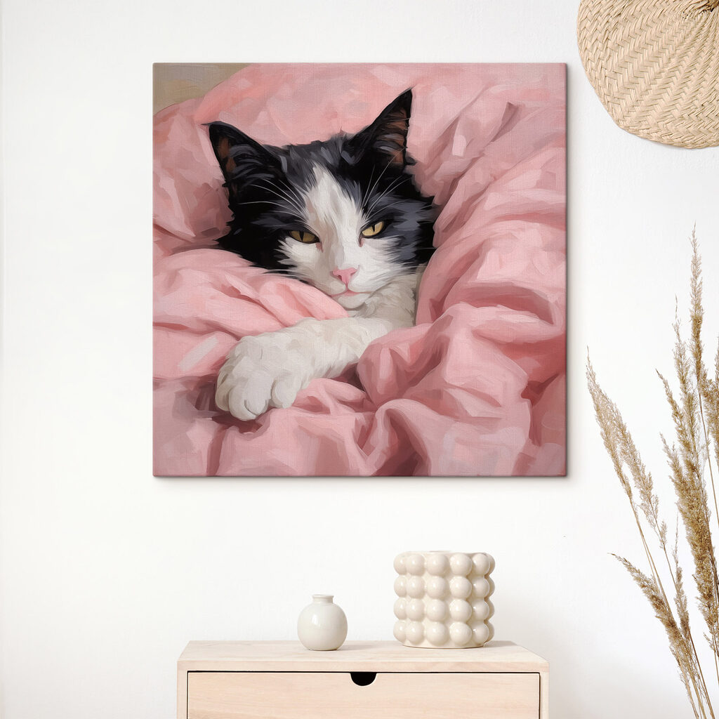 Chat sur couverture rose — intérieur 2