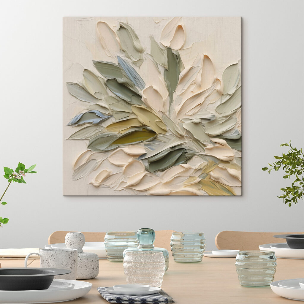 Éventail de feuilles vertes — intérieur 2