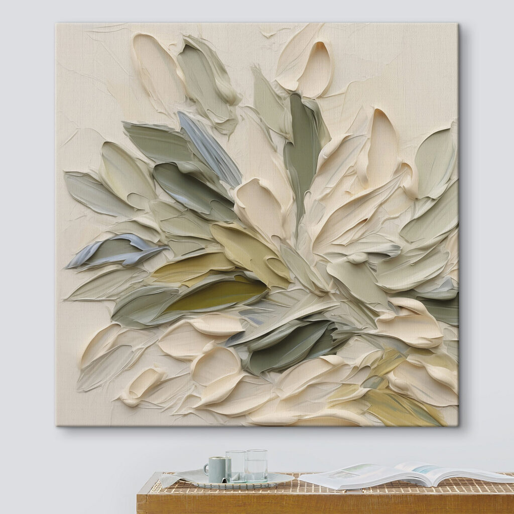 Éventail de feuilles vertes — intérieur 1