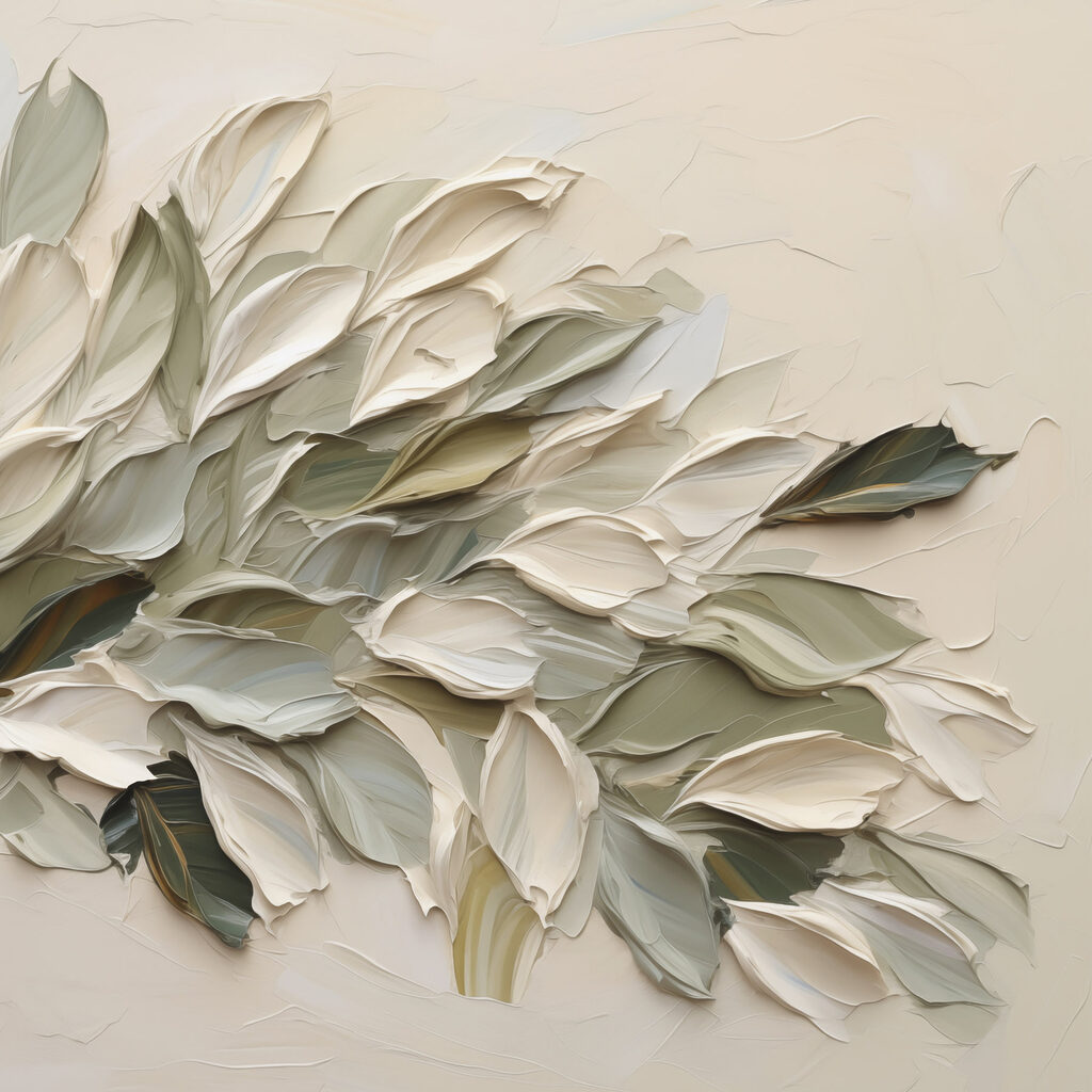 Feuilles sur crème chaud — motif complet