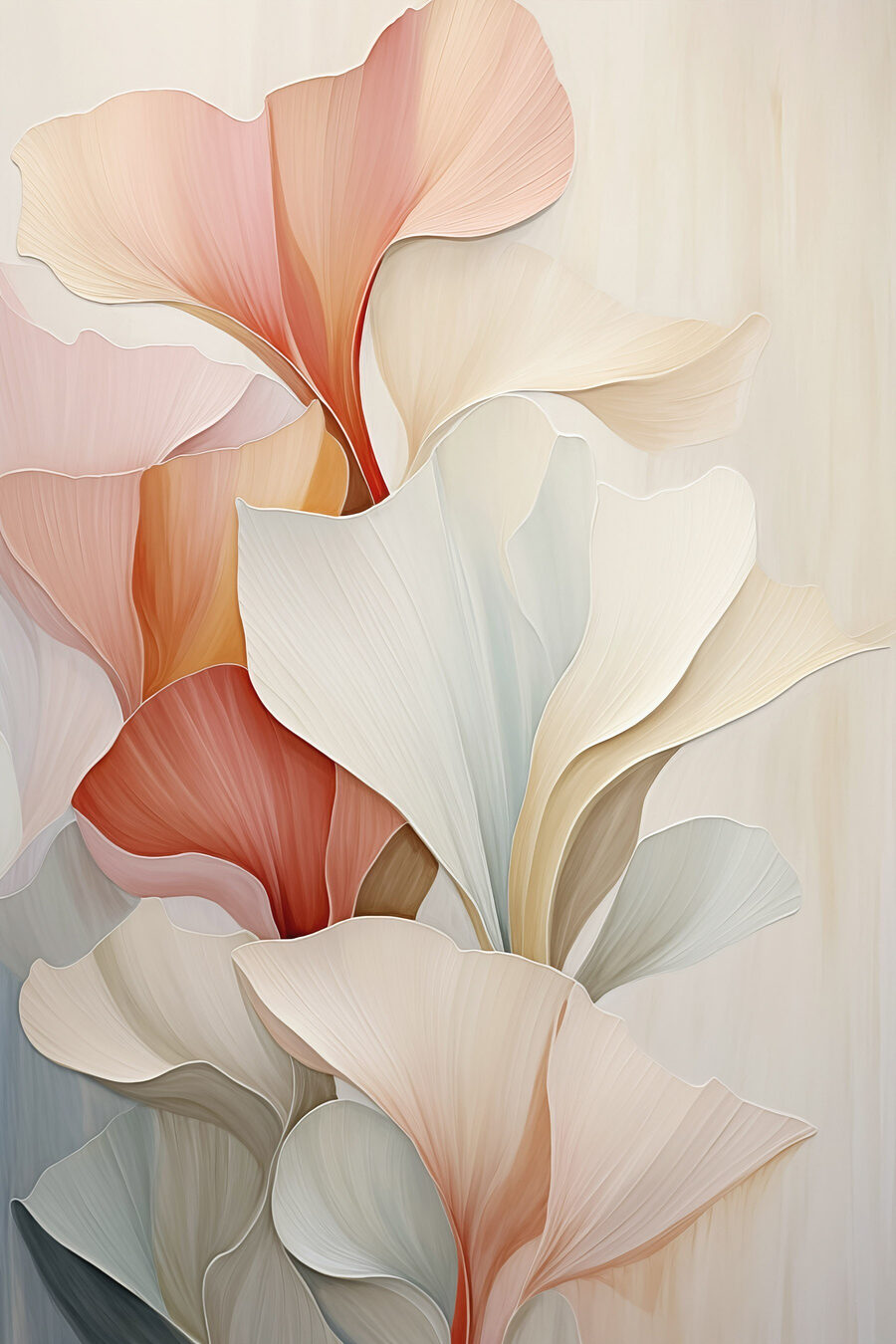 Corolles rose et crème — motif complet