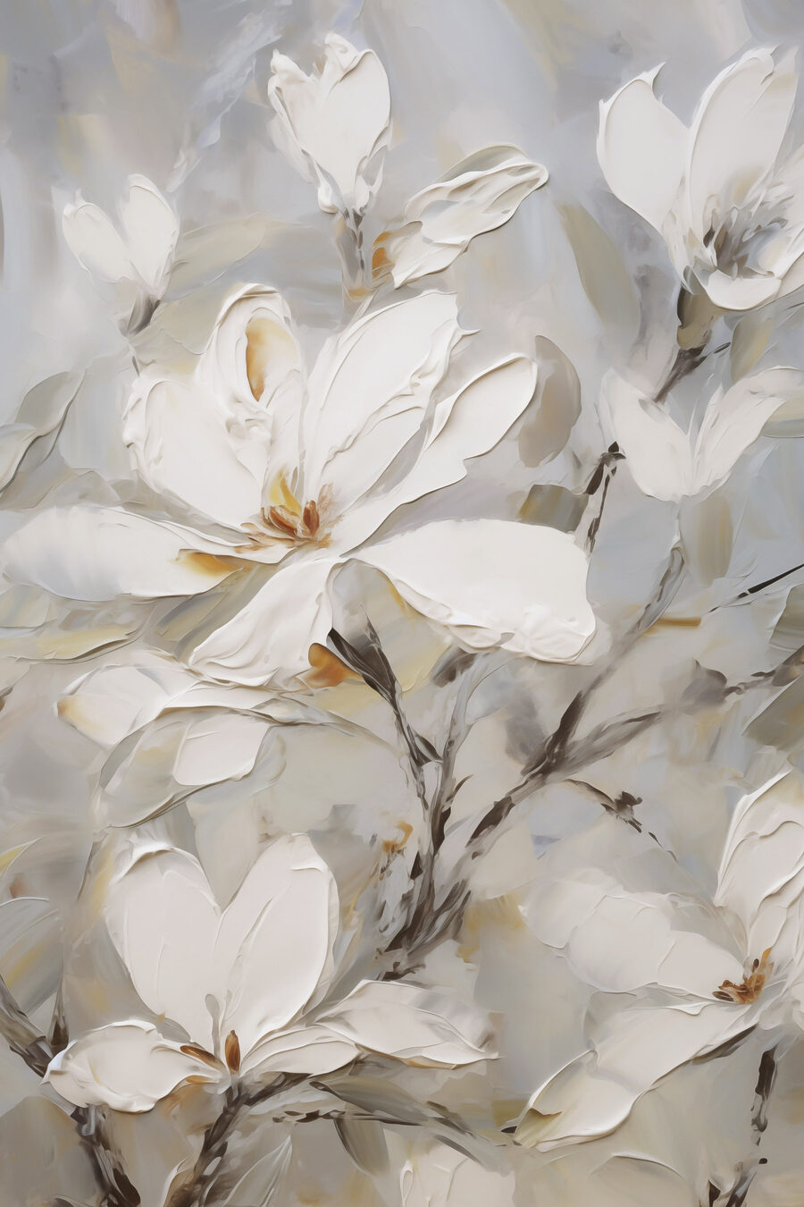 Fleurs aux bords peints — motif complet
