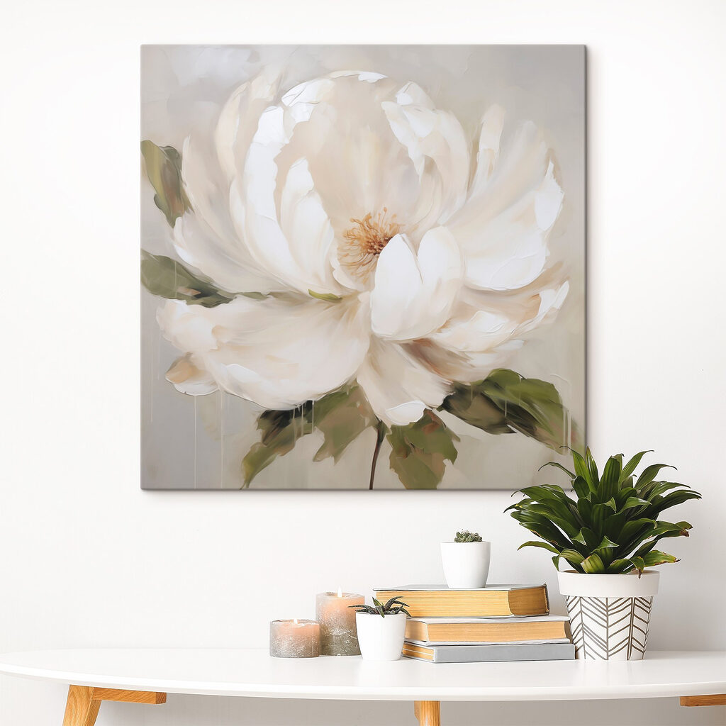Pivoine blanche au pinceau — intérieur 1