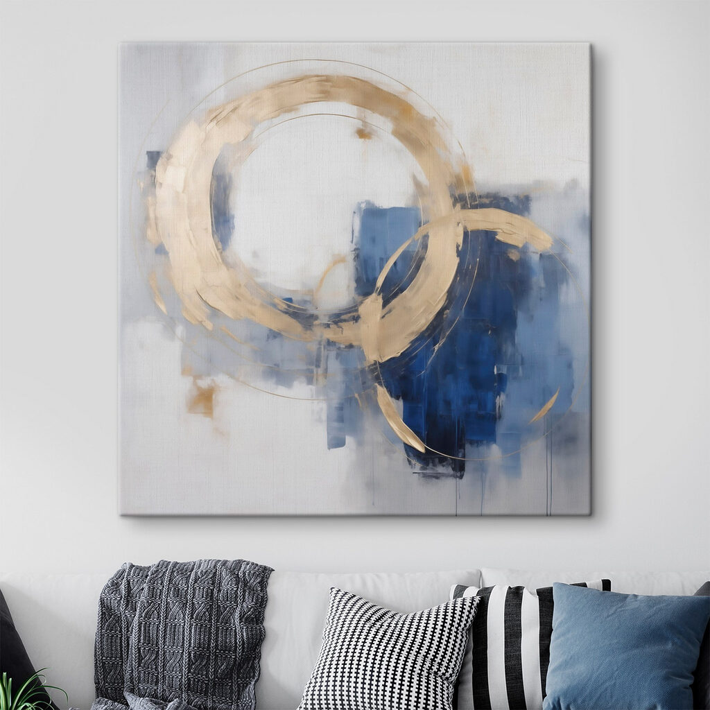 Anneau doré sur bleu — intérieur 1