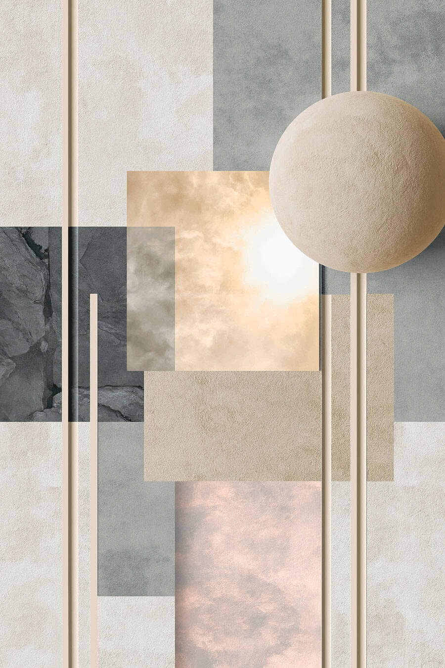 Sphère sable et aplats — motif complet