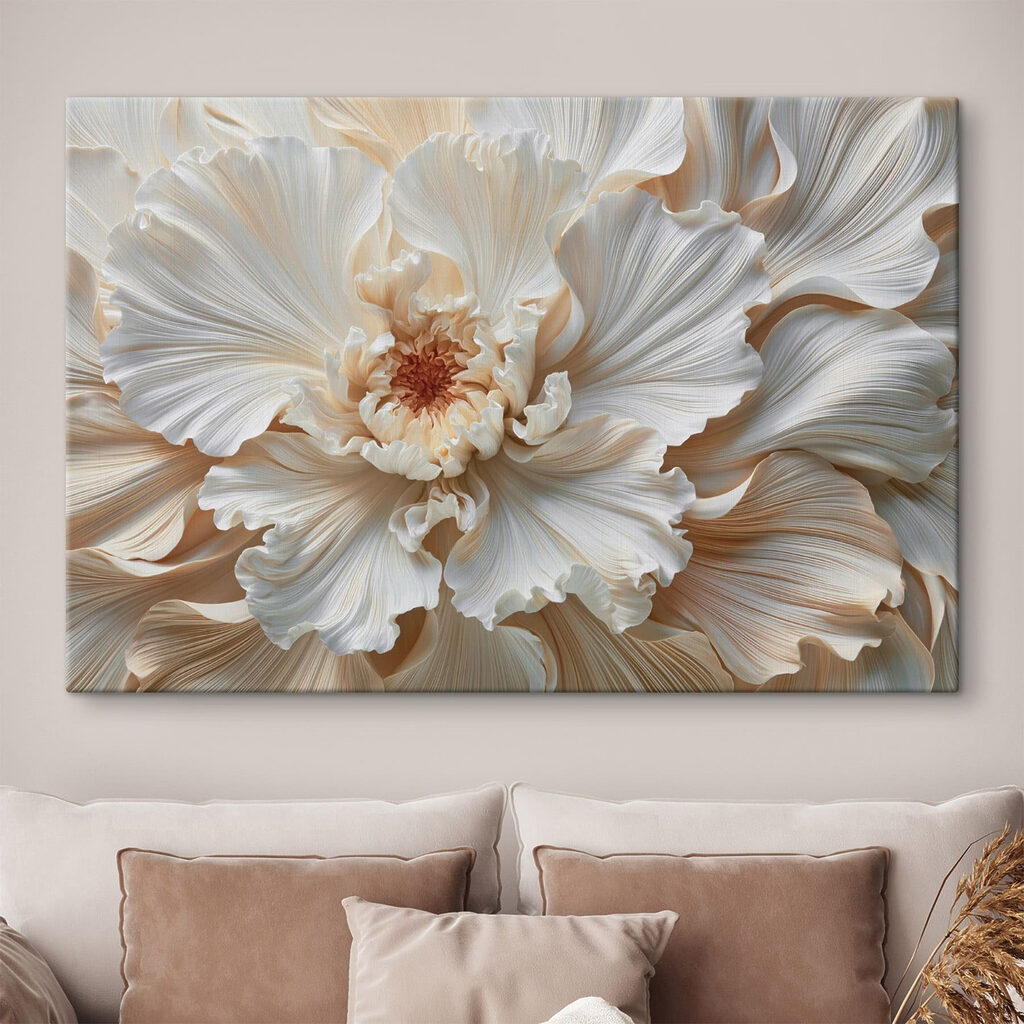 Fleur blanche ondulée — intérieur 3