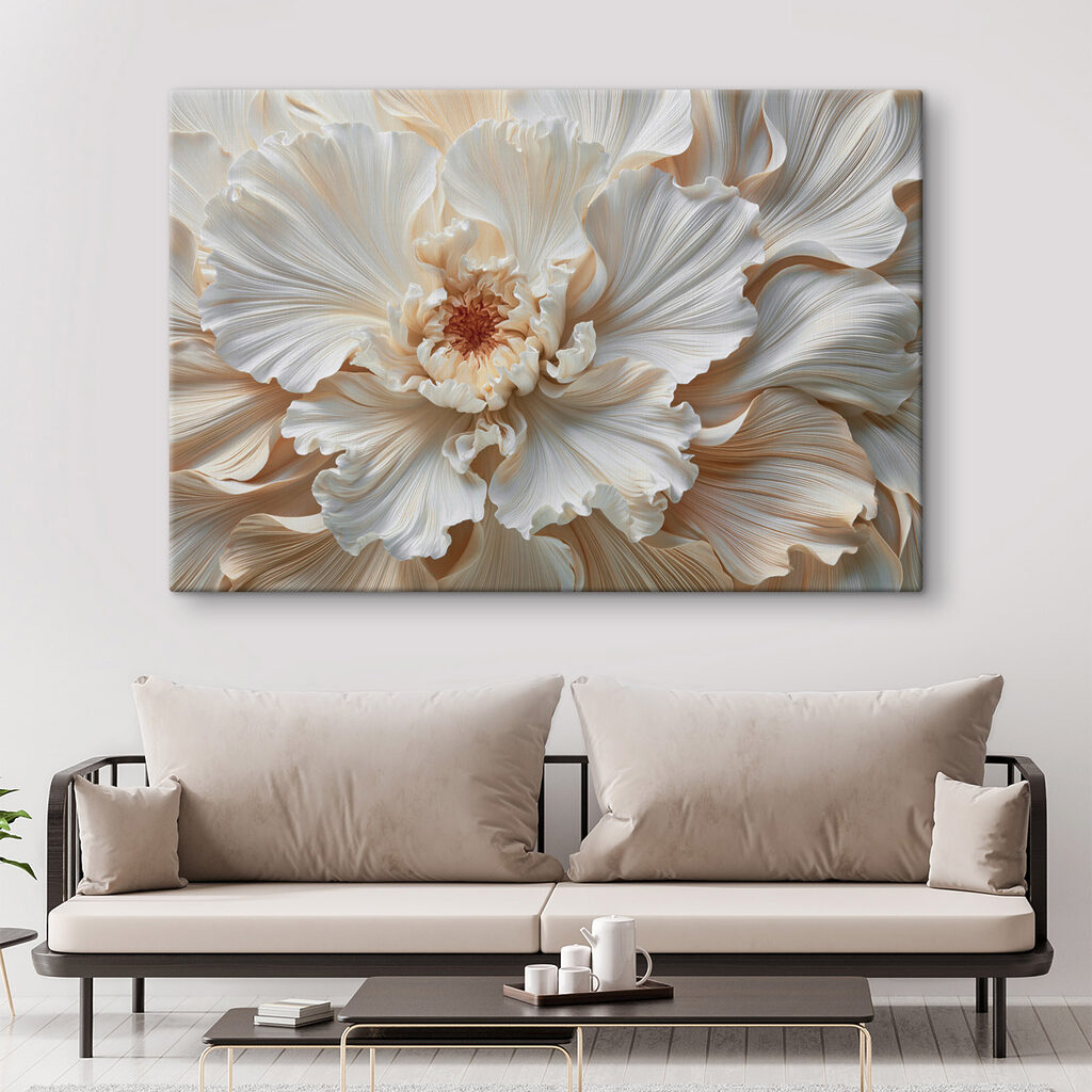 Fleur blanche ondulée — intérieur 1