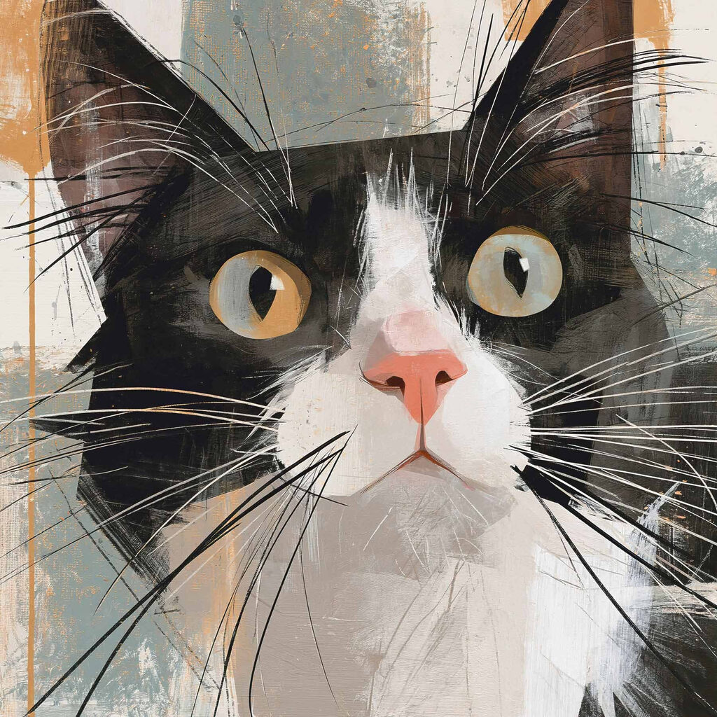 Chat aux yeux d’ambre — motif complet