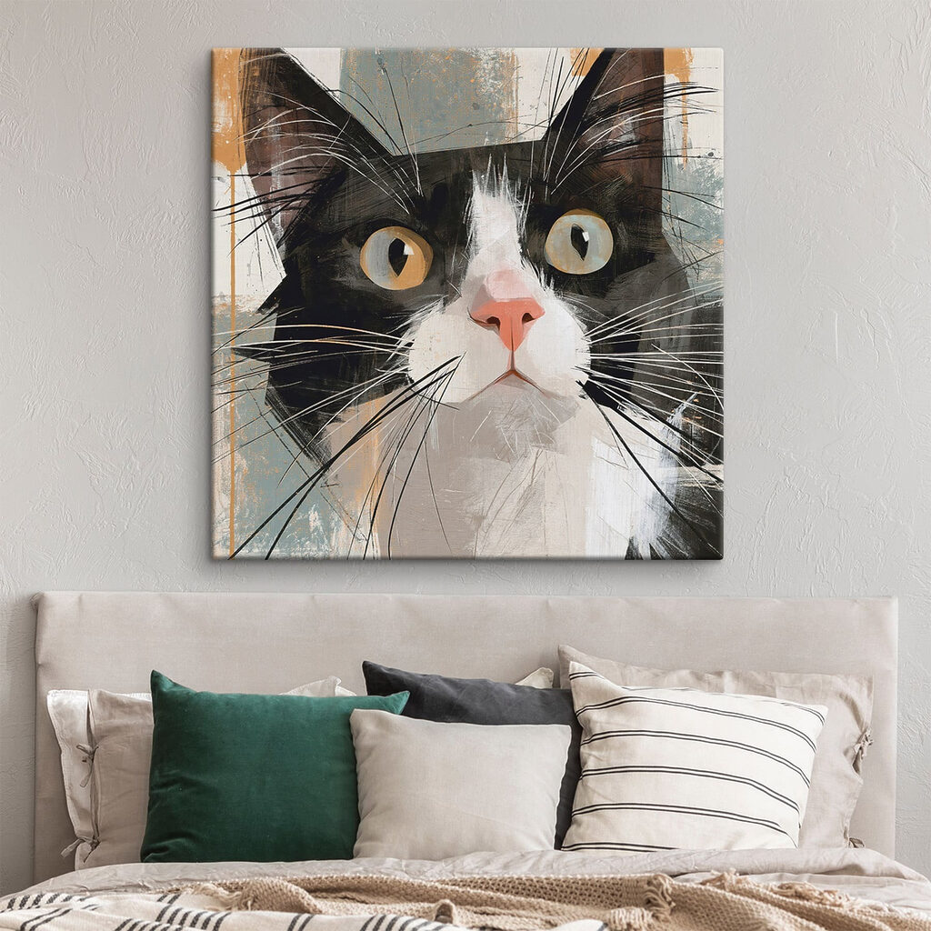 Chat aux yeux d’ambre dans un intérieur