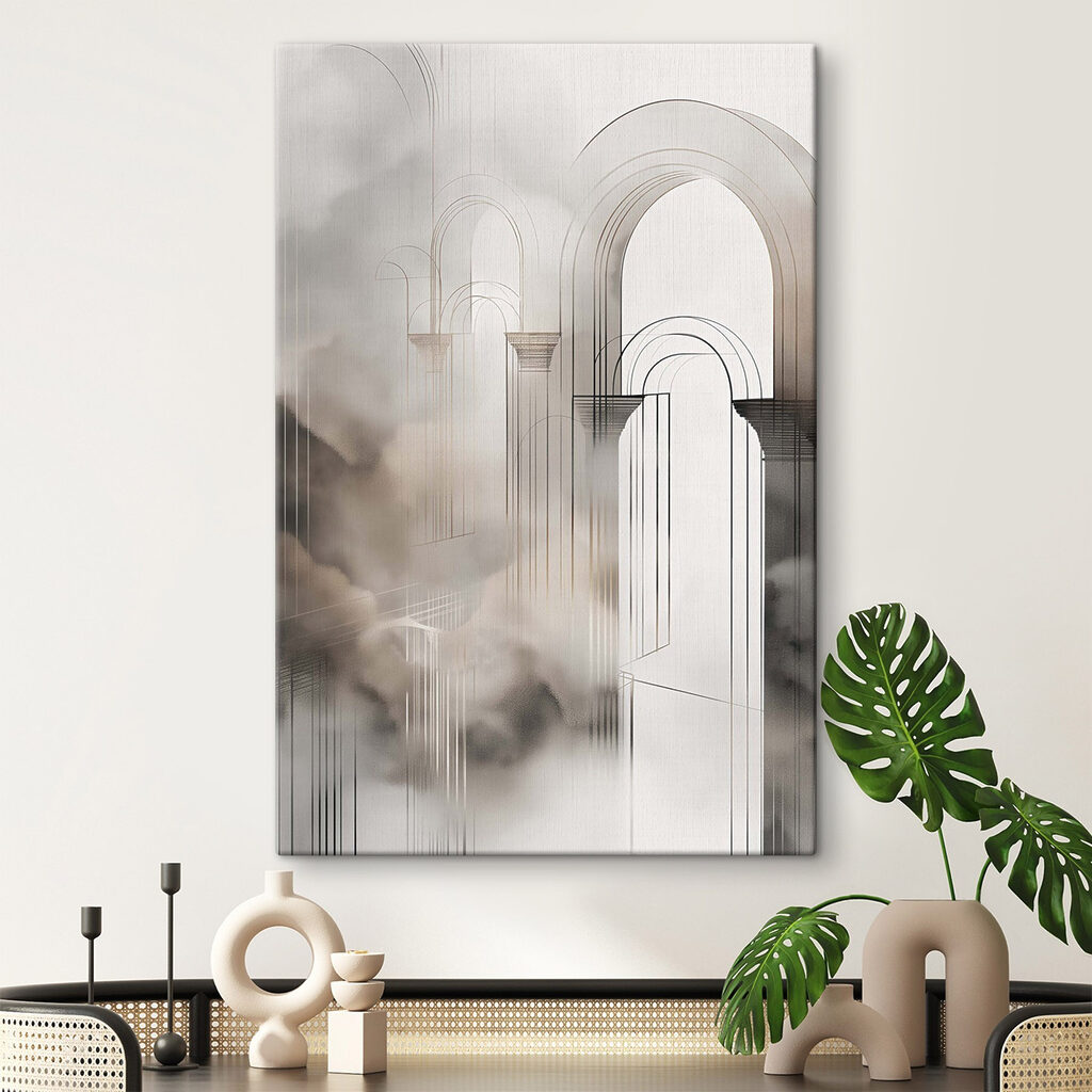 Arches dans la brume dans un intérieur