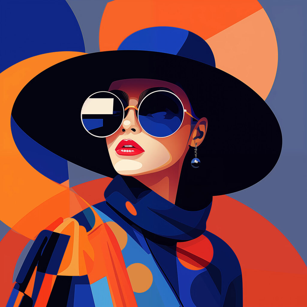 Femme aux lunettes bleues — motif complet
