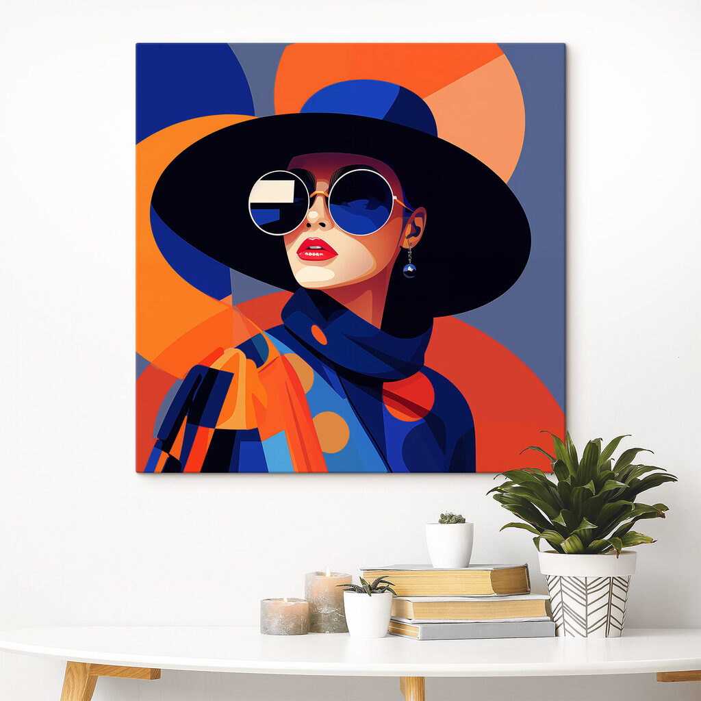 Femme aux lunettes bleues — intérieur 2
