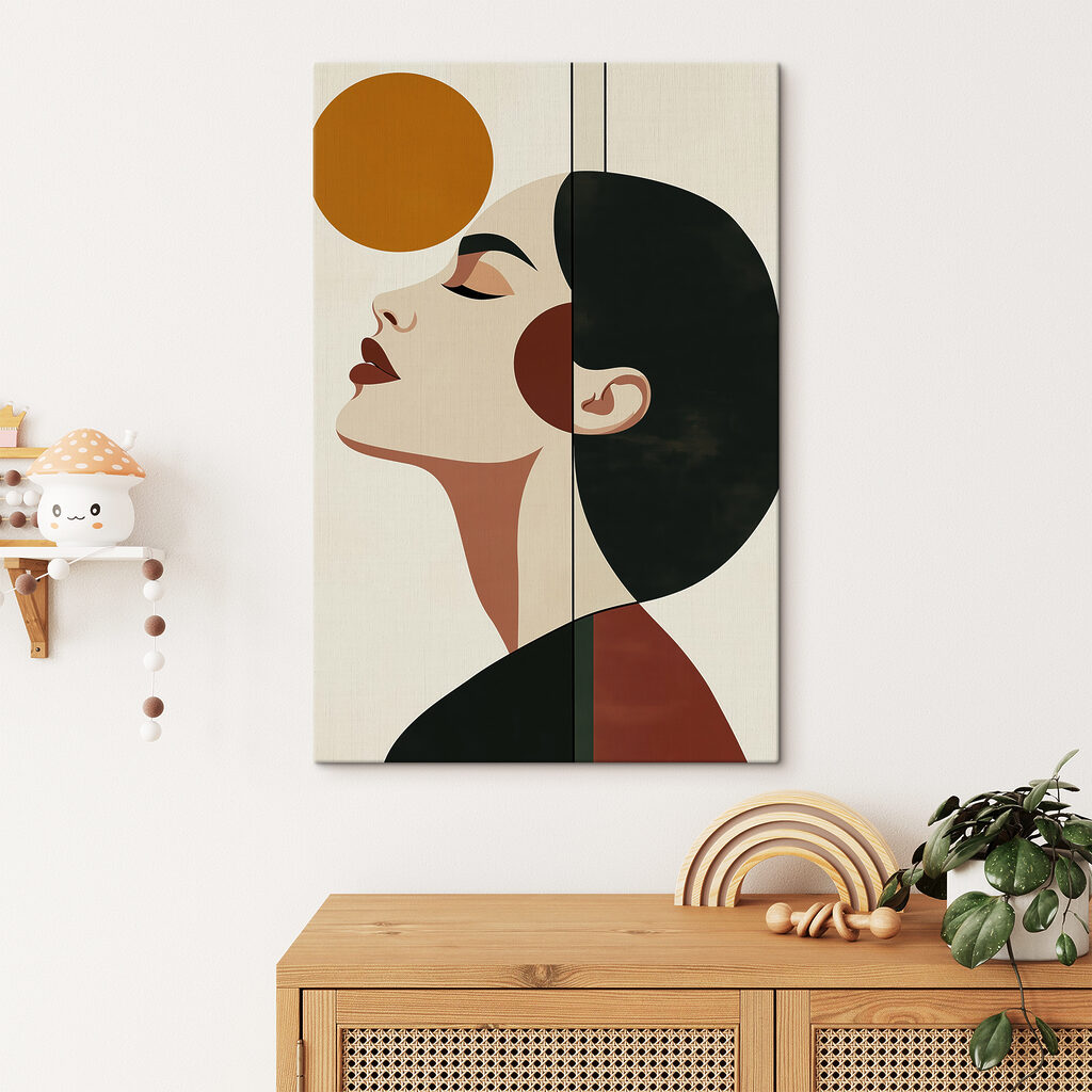 Sous le cercle ocre dans un intérieur