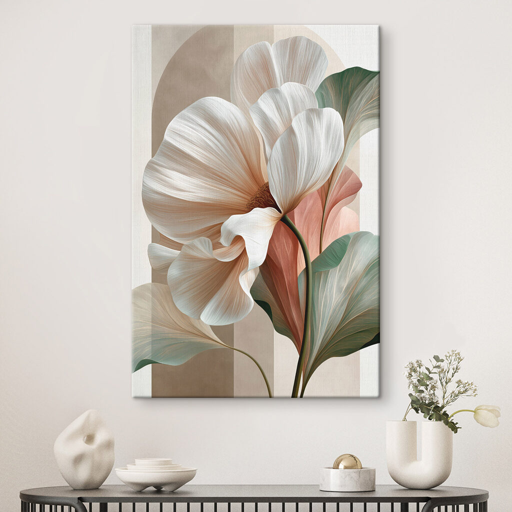Corolle blanche, feuilles pastel — intérieur 2