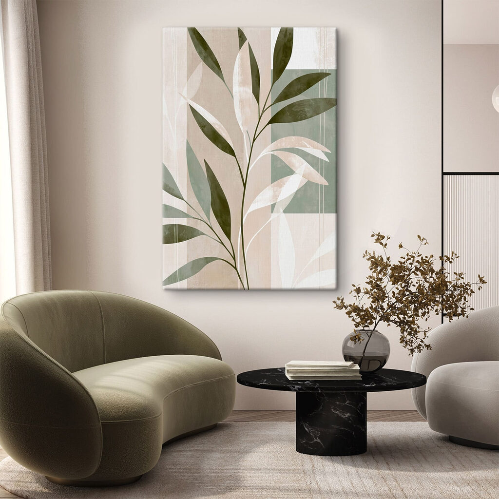 Brindilles blanches et olive — intérieur 2