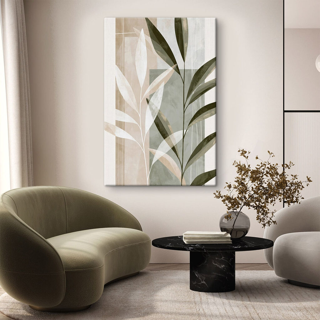 Branches vertes sur blanc — intérieur 3