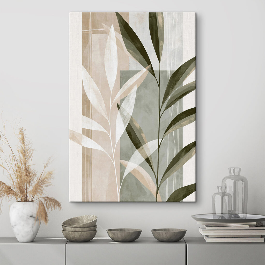 Branches vertes sur blanc — intérieur 1