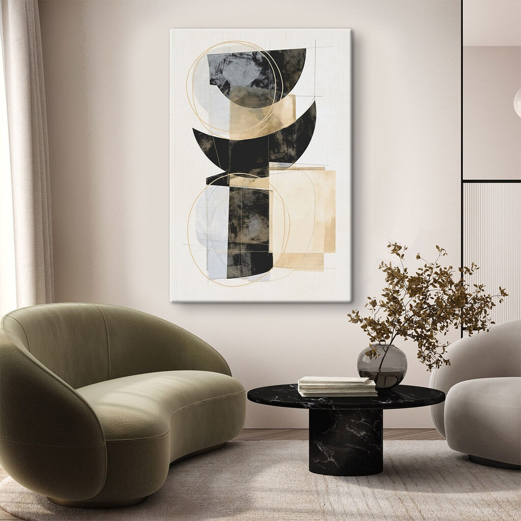 Demi-cercles et lignes dorées — intérieur 1