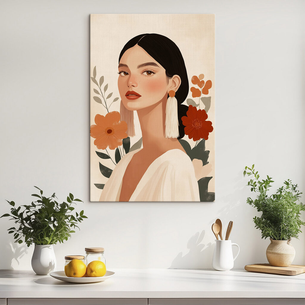 Femme aux fleurs orange — intérieur 2