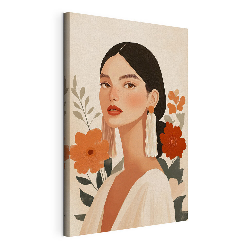 Femme aux fleurs orange — vue du produit