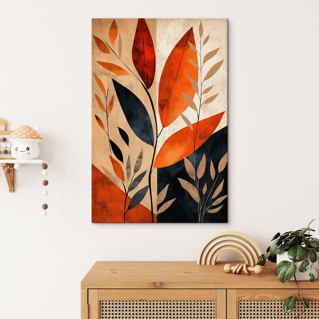 Feuilles orange et noires — intérieur 1