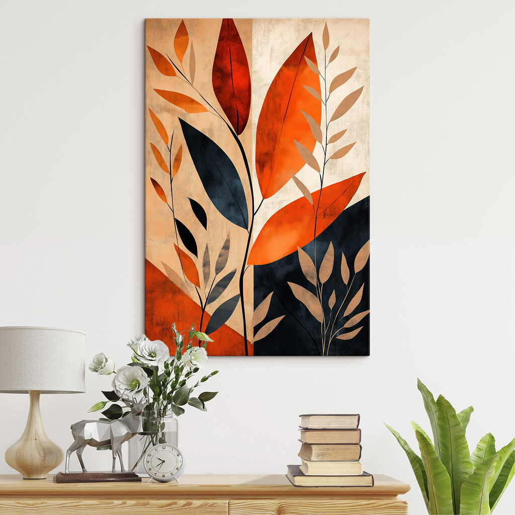 Feuilles orange et noires — intérieur 2