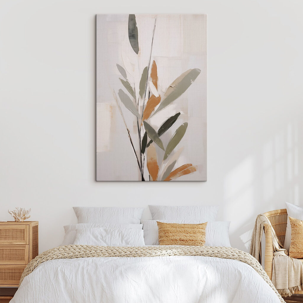 Feuillage brossé sur crème — intérieur 1