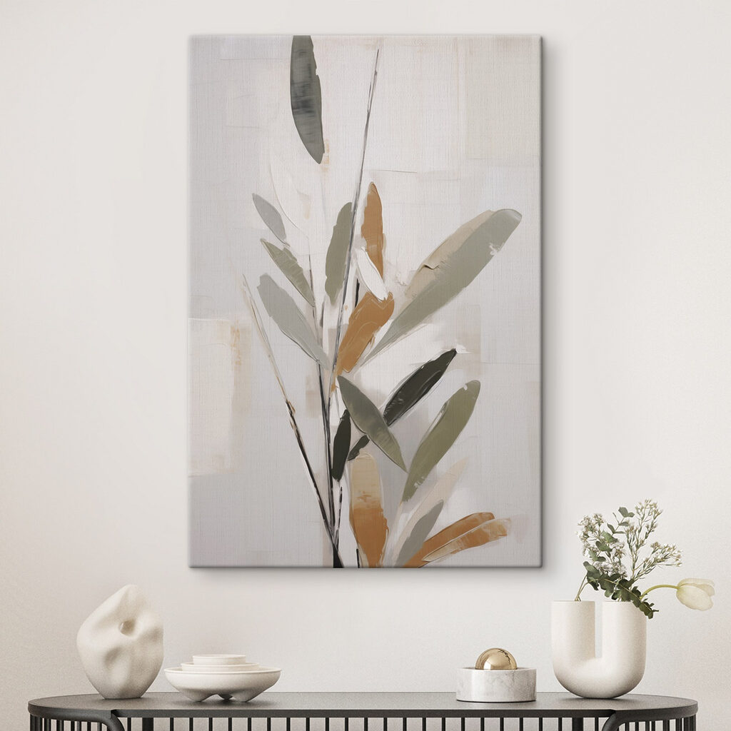 Feuillage brossé sur crème — intérieur 2