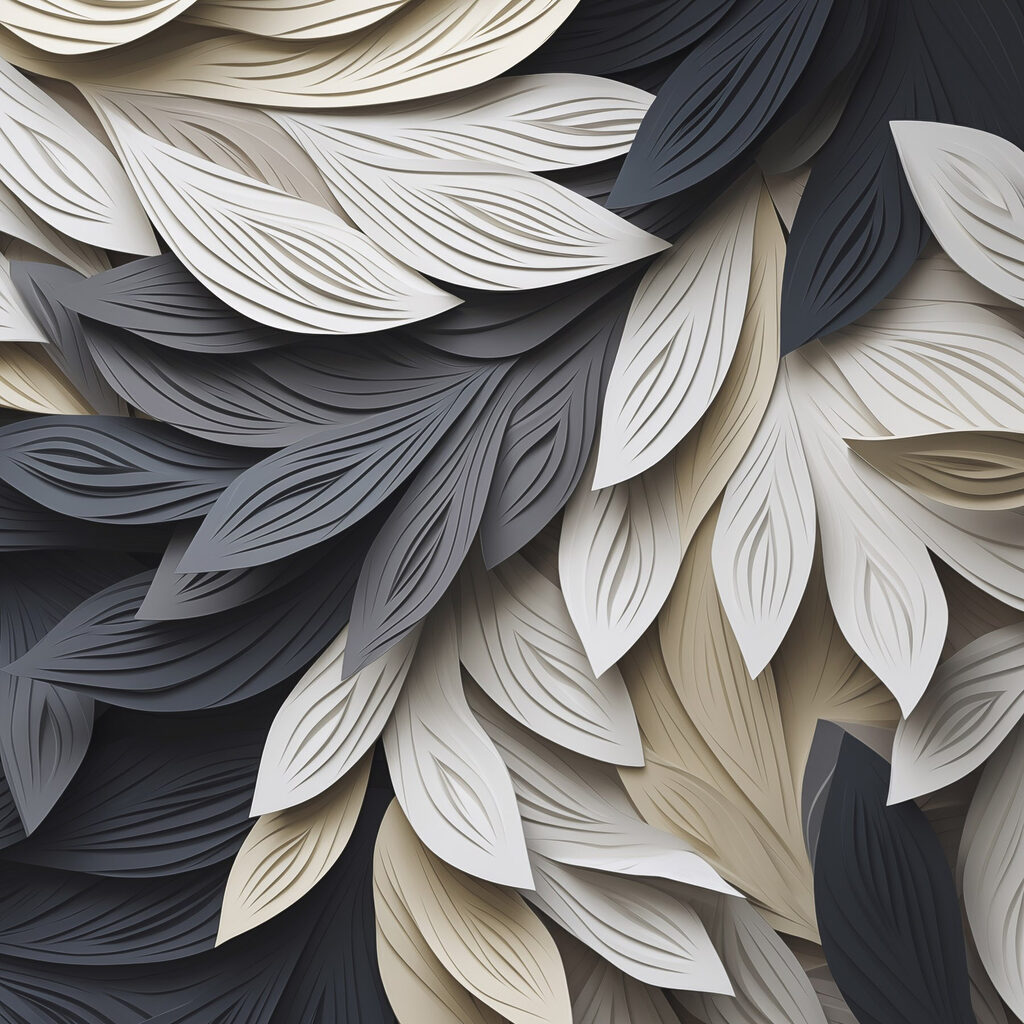 Feuilles en contraste — motif complet