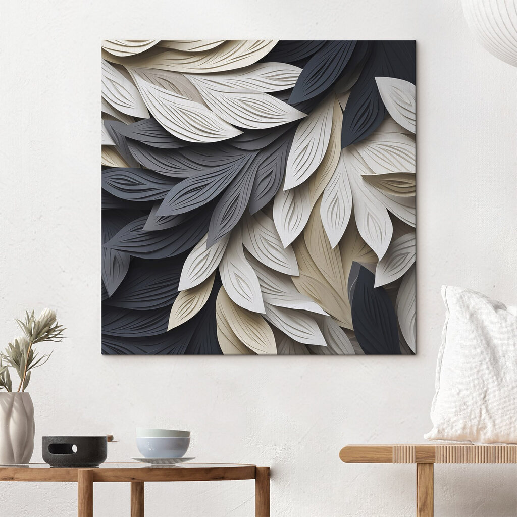 Feuilles en contraste — intérieur 1