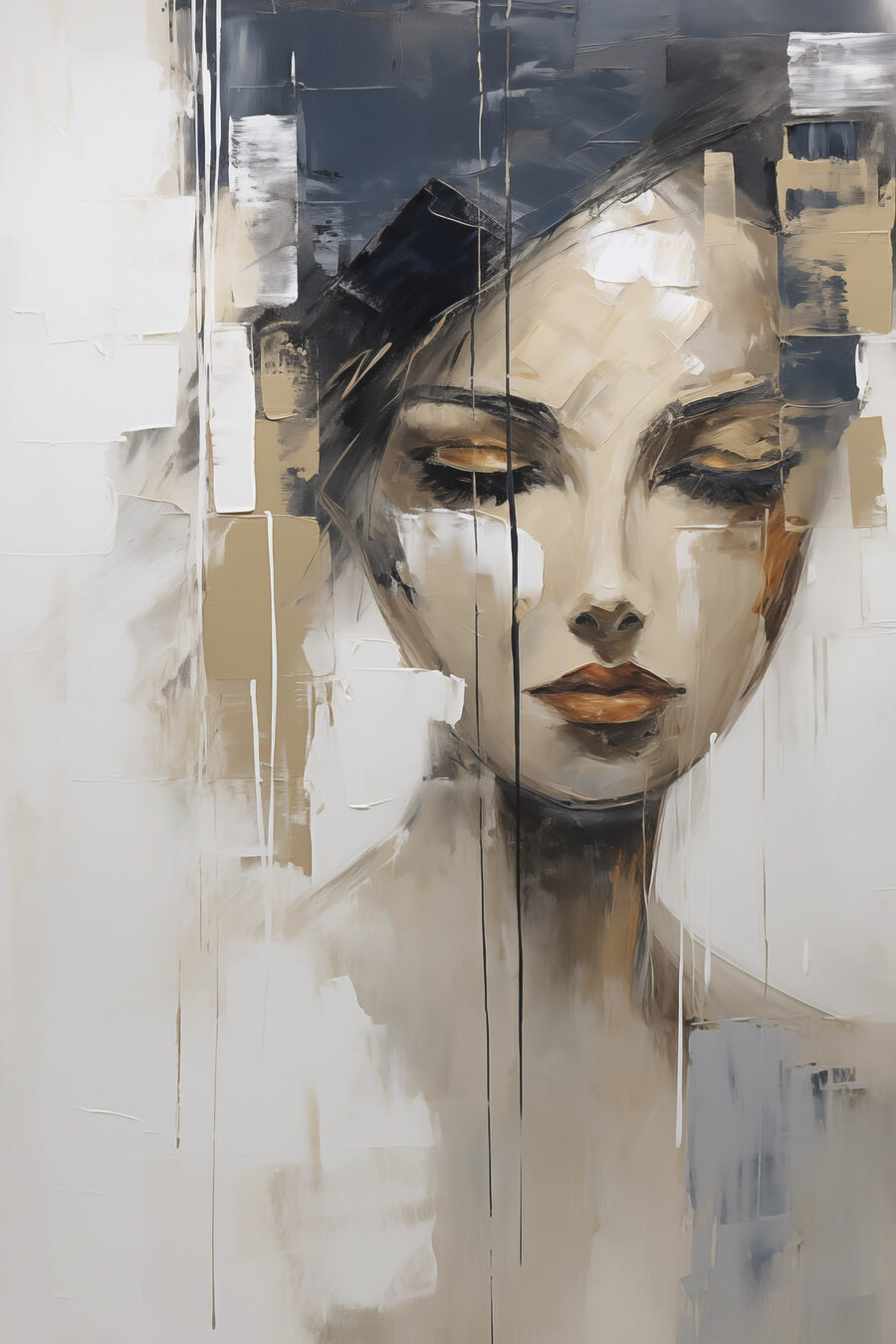 Regard gris et or — motif complet