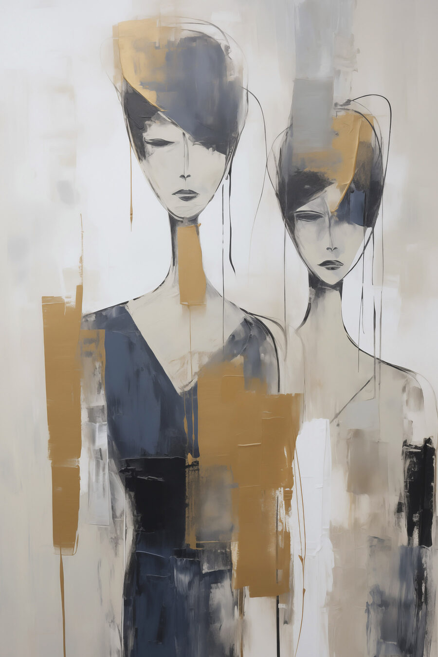 Deux femmes élancées — motif complet
