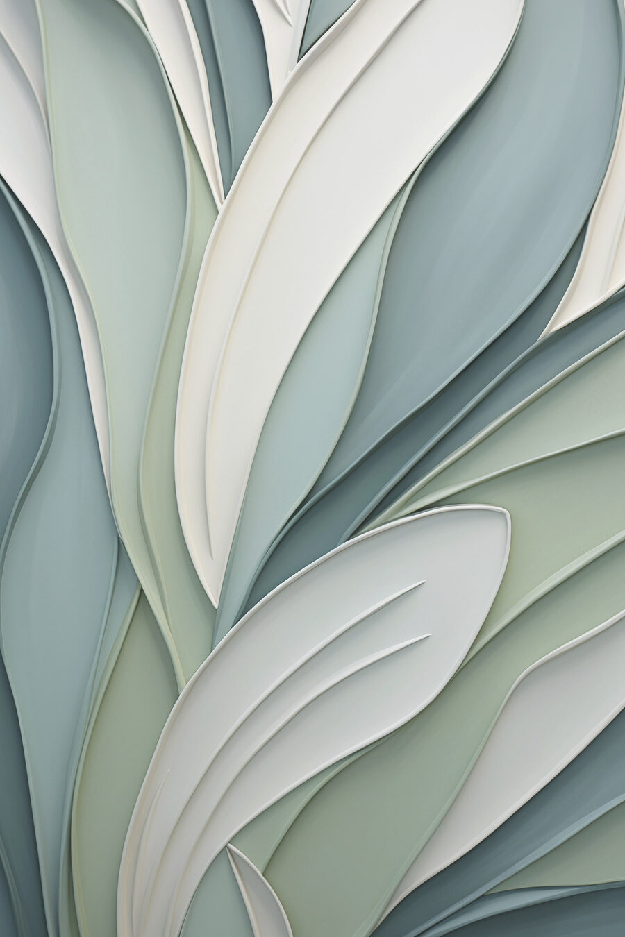 Feuilles vert tendre étagées — motif complet