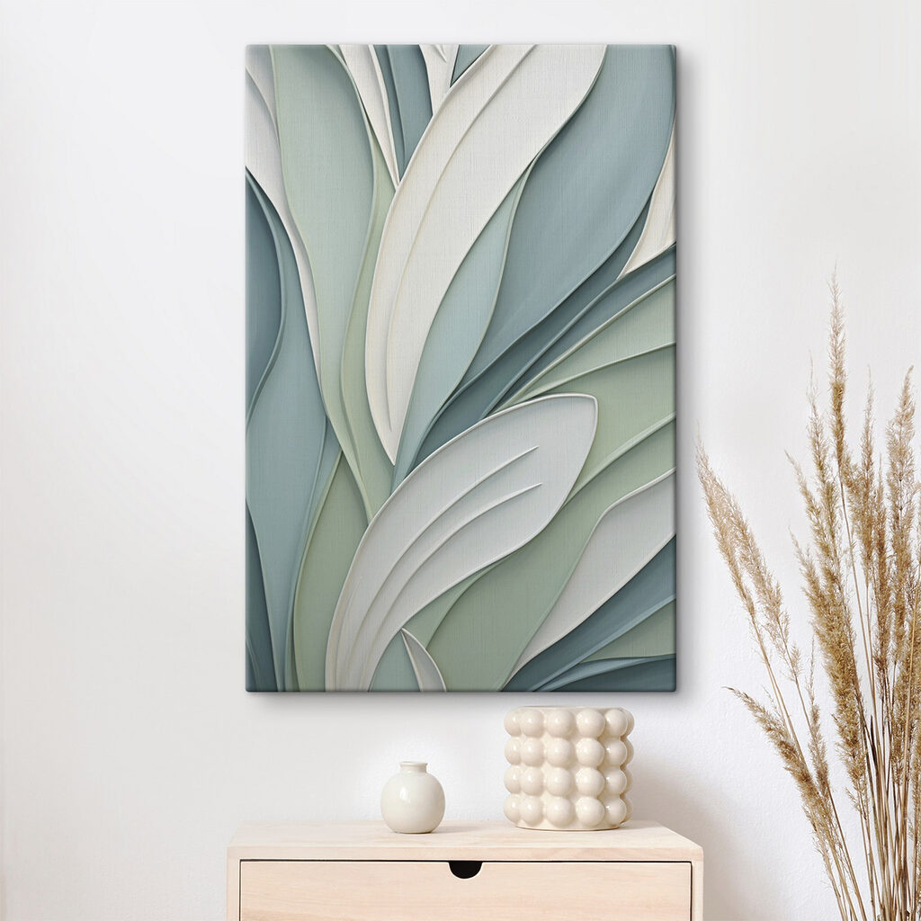 Feuilles vert tendre étagées — intérieur 1