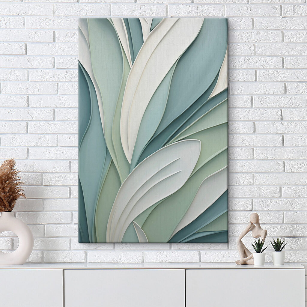 Feuilles vert tendre étagées — intérieur 2
