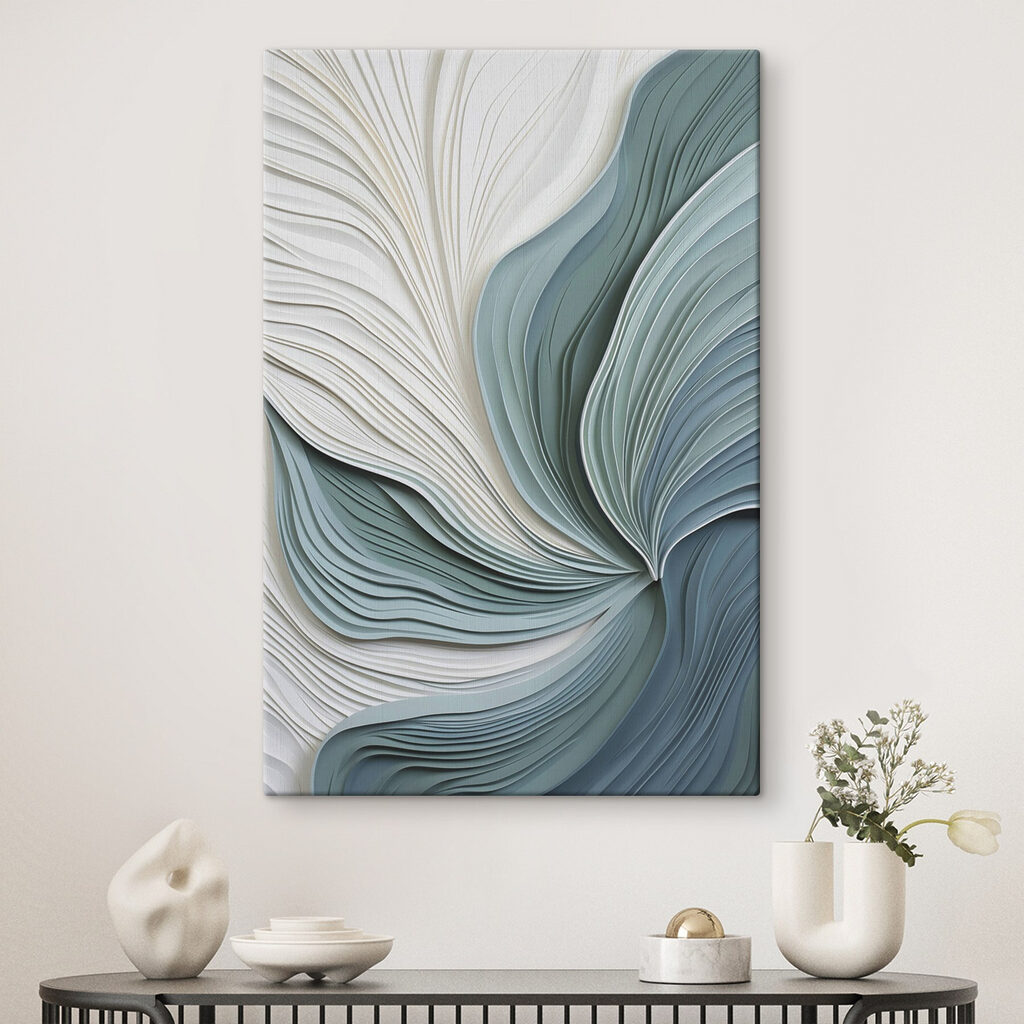 Stries bleu-vert en éventail — intérieur 1