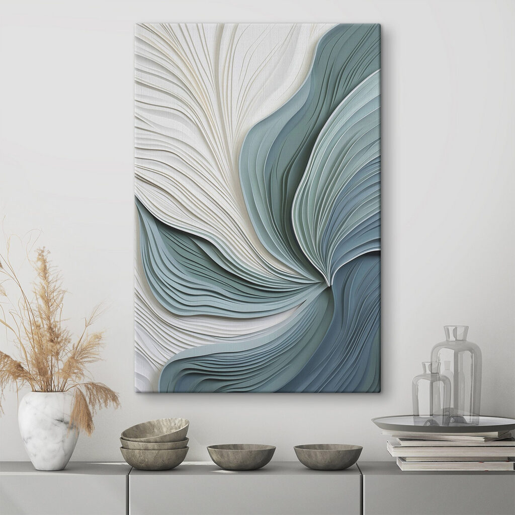 Stries bleu-vert en éventail — intérieur 2
