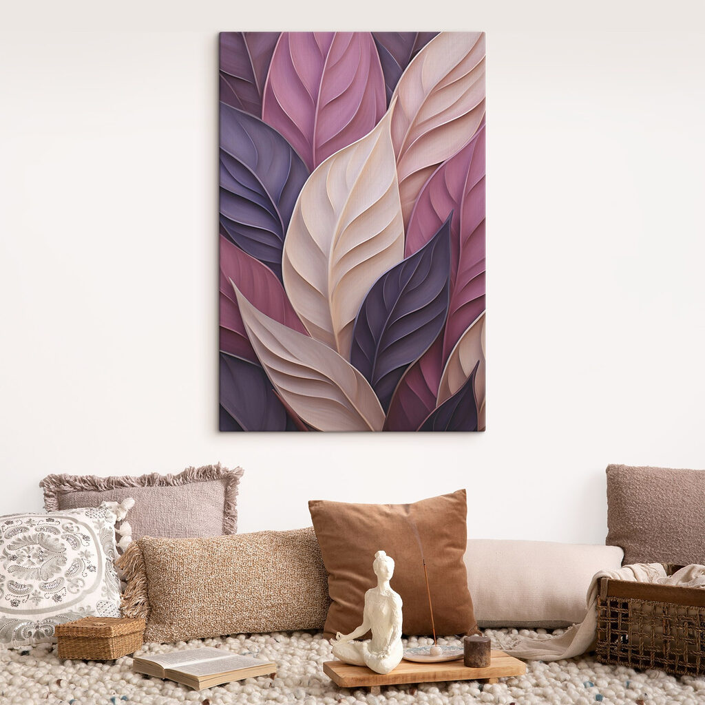 Feuilles violettes et crème — intérieur 2