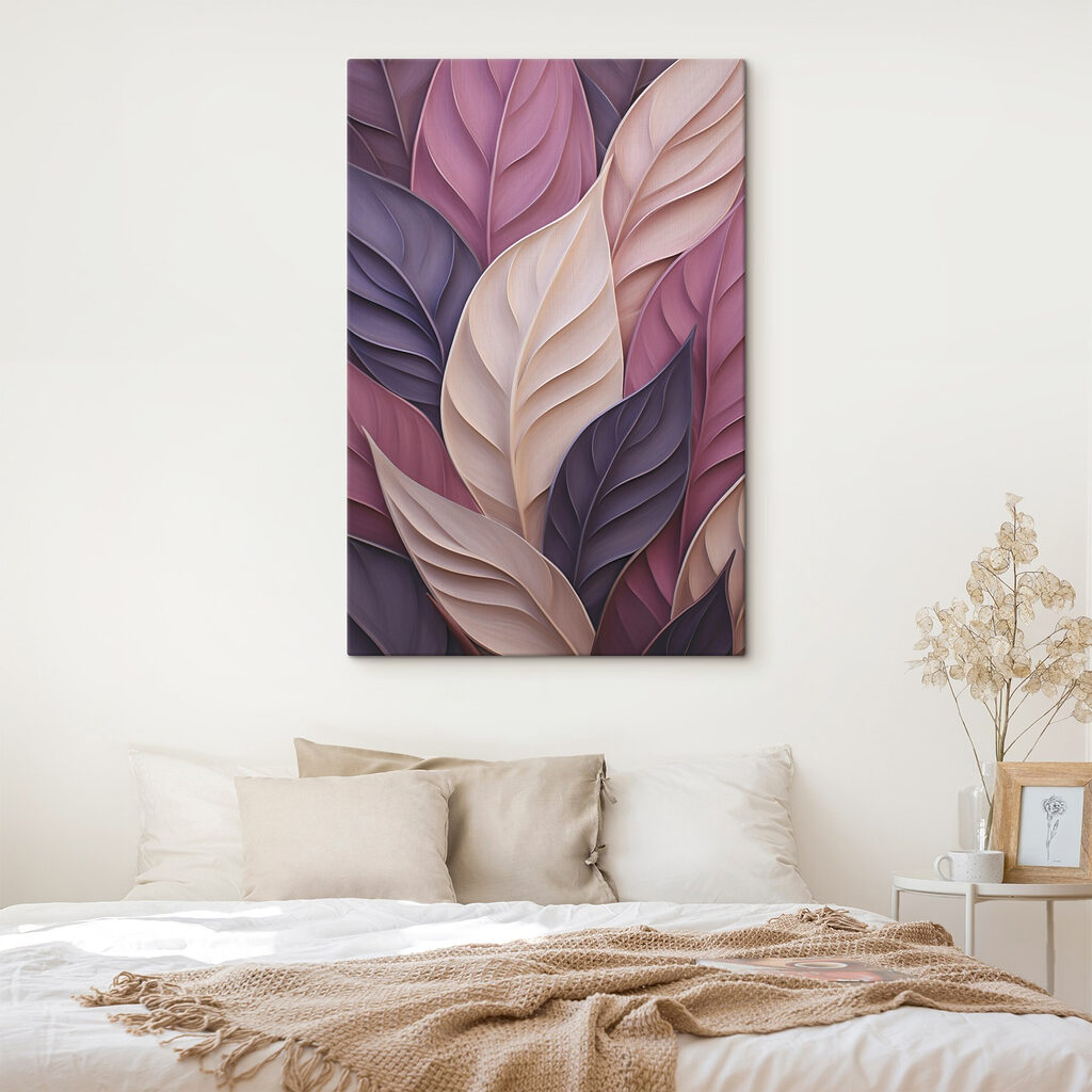 Feuilles violettes et crème — intérieur 1