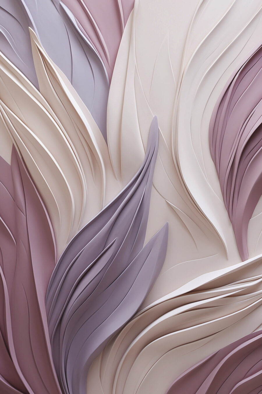 Vagues de feuilles lilas — motif complet