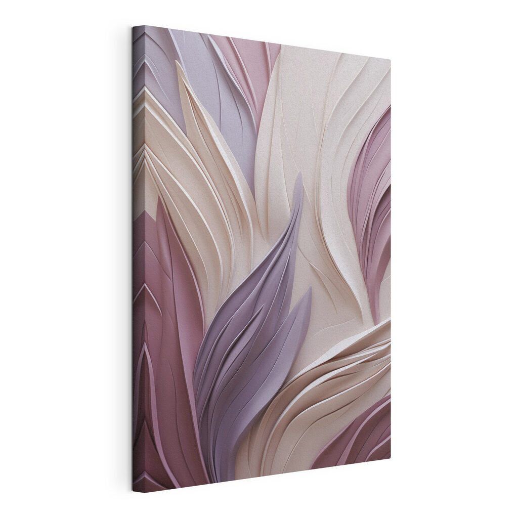 Vagues de feuilles lilas, toile tendue et bord enveloppé