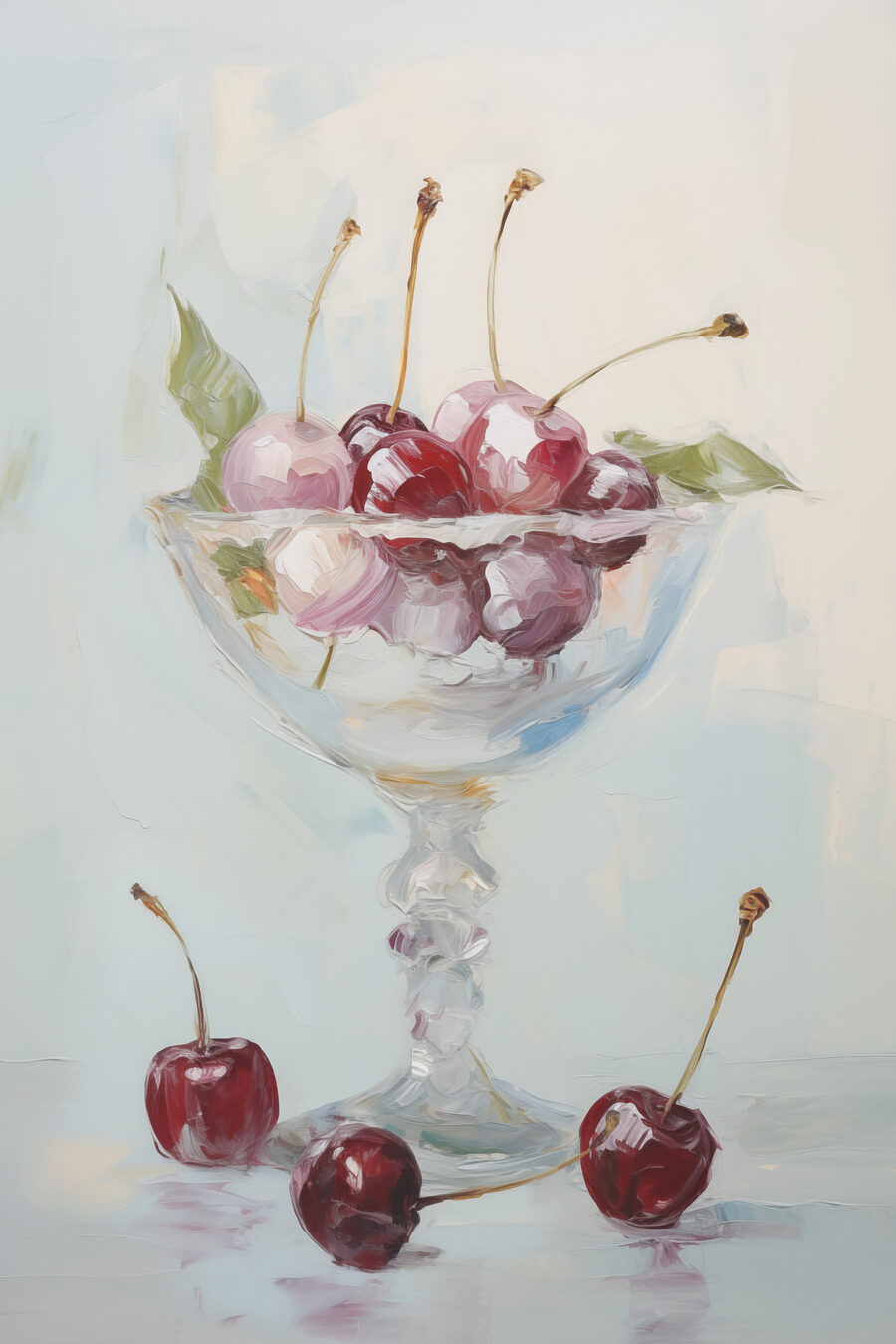 Cerises en coupe — motif complet