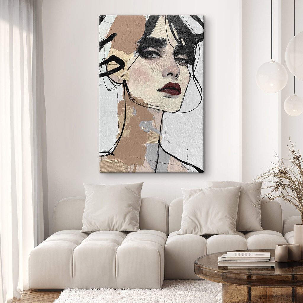 Regard féminin esquissé — intérieur 2