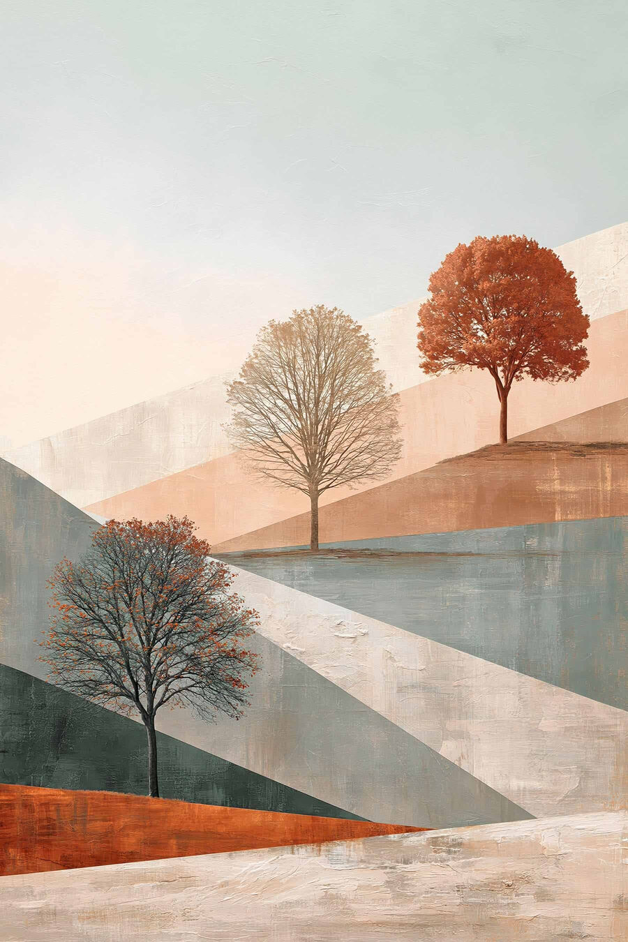 Chemin aux trois arbres — motif complet