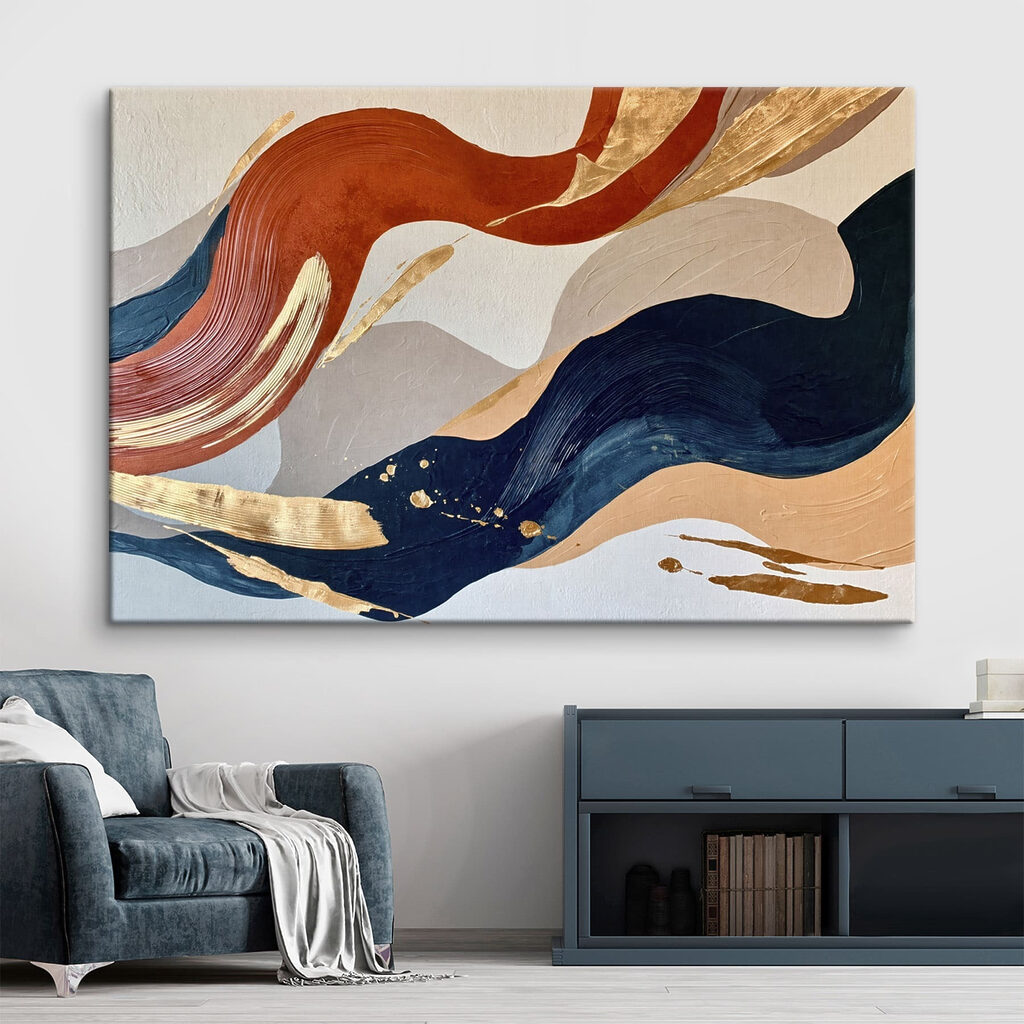 Bandes bleues et rouille — intérieur 1