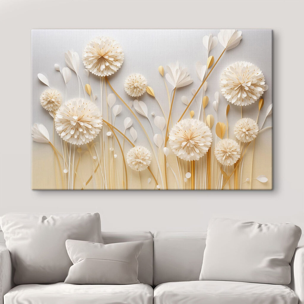 Ombelles blanches et dorées — intérieur 1